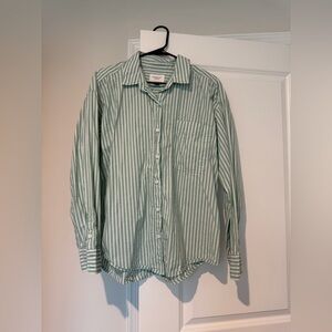 American Eagle Green Striped Women’s Shirt